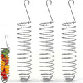 3Pcs Stainless Steel Bird Food Holder Set - Hanging Foraging Basket Cage Accessories, Metal Fruit & Vegetable Feeder for Parrot, Macaw, Cockatoo, Parakeet & Large Birds Cage Toys Gifts