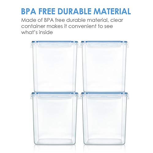 Vtopmart 2.5L / 84.5oz Food Storage Containers, 4 PCS, Blue | Airtight Seal, BPA Free, Food Grade Material, Dishwasher Safe (Not Lids) - color: Blue, size: 2.5L