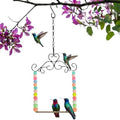 Hummingbird Swing & Perch for Outdoor – Rust-Resistant Metal Bird Perch with Colorful Beads, Easy Hanging Garden Accent Near Feeder, Bird Bath & Hummingbird House (1 PCS) - color: 1 PCS