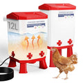 3.2 Gallon Heated Chicken Waterer with 4 Nipple Drinkers - Adjustable Height, BPA-Free, Freeze-Proof, 110V Electric, Suitable for Chickens, Ducks, Geese & Quails,12L (2)