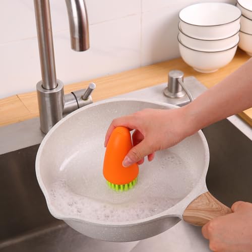 Fruit and Vegetable Cleaning Brush with Ergonomic Handle | Fun and Functional, Food Safe, Effective Cleaning, Veggie Potato Scrubber Brush