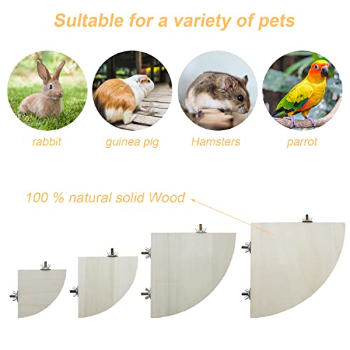 Litewoo Bird Parrot Corner Perch Flat Platform Stand, Easy to Install, Safe and Stable, Smooth Polishing Without Hurting Feet, Solid Hardwood Bird Cage Perches（S） - size: S: 3.94*3.94inch
