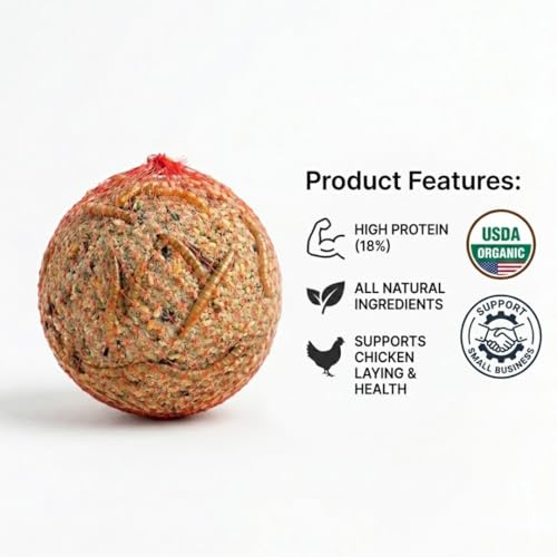 Undique Quail & Gamebird Feed Suet Ball, Enrichment Knödel with Mealworms, 2 Count, Natural Beak Wear & Pecking Behavior