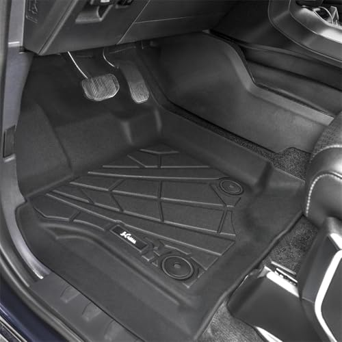 KARPAL Floor Mats for 2015-2025 2026 Ford F-150 SuperCrew (Includes 2022-2026 Lightning), Custom Fit TPE All Weather Ford F150 Accessories 1st & 2nd Row Floor Liner