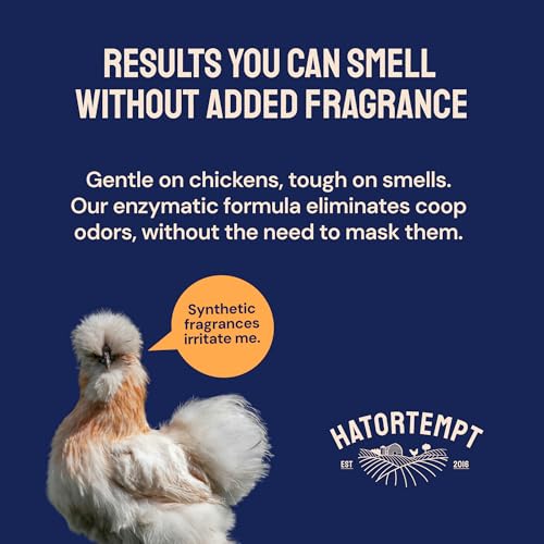 Hatortempt 32 fl oz Chicken Coop Deodorizer and Cleaner Spray, Unscented | Surface Odor Eliminator - Controls Ammonia - Safe & Fast Drying - Refresher for Wood, Sand, Bedding, Hay, Pine & Stone - size: 32 Fl Oz (Pack of 1)