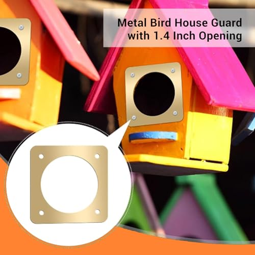 8PCS Metal Bird House Guard, Steel Birdhouse Entry Portal Hole Protector with Size 2x2in, Ideal for Eastern Bluebird Rooms Sparrow Houses, Made from Premium Steel