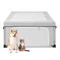 EHEYCIGA 42x42x26 Dog Playpen with Top Cover for Dogs & Cats, Sliver Grey - color: Silver Grey, style: 42x42x26(With Cover)