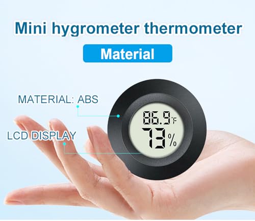 JEDEW 2 Pack Hygrometer Thermometer Digital Humidity Meter Indoor/Outdoor Humidity Monitor Reptile Thermo-Hygrometer for Greenhouse Humidors Terrarium Jars, Fahrenheit (℉) /Celsius(℃) (2)