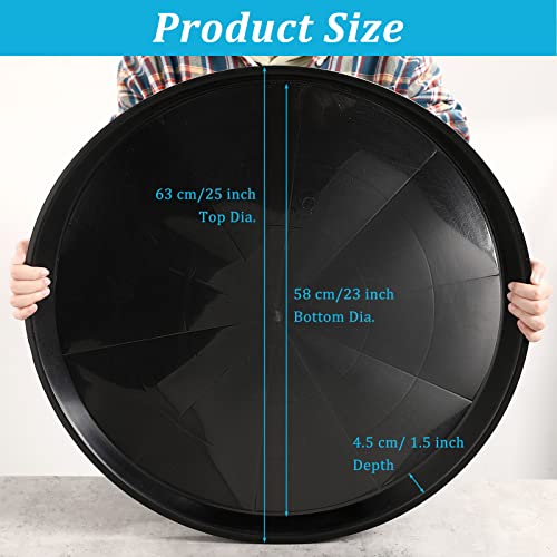 Eccliy 6 Pack Plastic Plant Saucer Heavy Duty Planter Saucers Large Plant Pot Saucers Plastic Water Trays for Indoors and Outdoors Flower Plant Plant Drip (Black,25 Inch) - color: Black, size: 25 Inch, style: Round