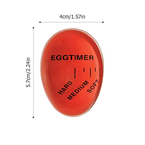 Egg Timer for Boiled Eggs, Color Changing Indicator, Soft to Hard Boiled, Resin Material, 5.7x4cm