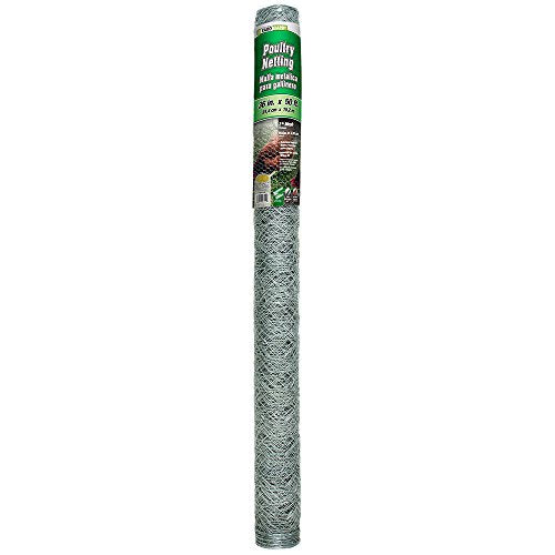 YARDGARD 2 Inch Poultry Netting, Chicken Wire Fence, 20 Gauge Galvanized Steel, Rabbit Fencing, Bird Enclosures, Garden Protection and Plant Support, 36 Inches x 50 Feet - size: 36 Inches x 50 Feet