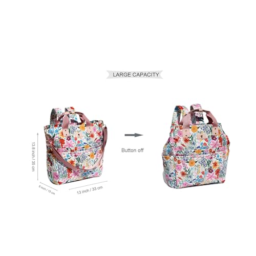 Diaper Tote Bag Totepack Backpack Crossbody Bag 3 in 1 for Women Laptop Backpack Multifunctional with Insulated Pockets - color: A Pink