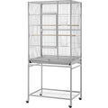 Topeakmart 53.5inch Height Large Bird Cage Extral Space Parrot Cage with Wooden Perch & Stand for Conures Parakeets Budgies, Light Gray - color: light gray