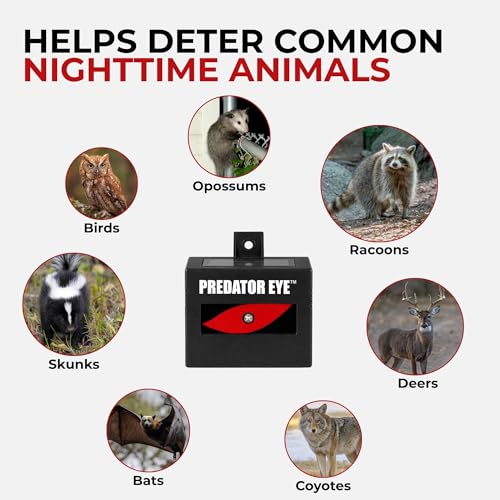 ASPECTEK Predator Eye Solar Animal Deterrent - 2 Pack, Flashing Red Light Repeller to Help Scare Coyotes, Deer, Raccoons, Skunks and Foxes, Outdoor Pest Control for Garden, Yard, Farm and Coop - style: Predator Eye