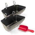 Hen's Choice™ Feeder and Waterer Trough for Chickens, Ducks, Goats, Sheep, Turkey, 4.5 Quart Capacity, Black - color: Black