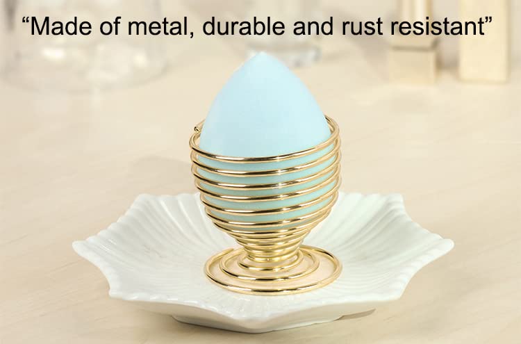 AKOAK 1 Pack Gold/Rose Gold Round Puff Storage Rack, Makeup Egg Drying Rack, Makeup Gourd Puff Sponge Display Rack Beauty Tools (Gold) - color: Gold