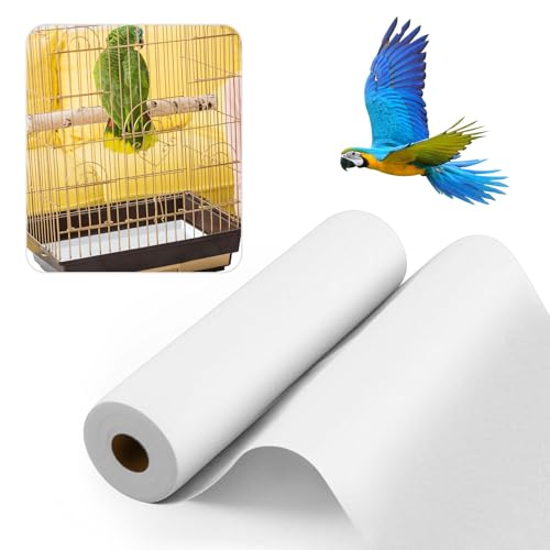 Drydiet Cage Liner for Birds 100 ft x 11 Inch Disposable Parakeet Cage Liners Precut Absorbent Bird Paper Accessories for Pet Animal Parrot Parakeet, Conure,Superior Absorbent Liner (White) - size: 100 ft x 11 Inch