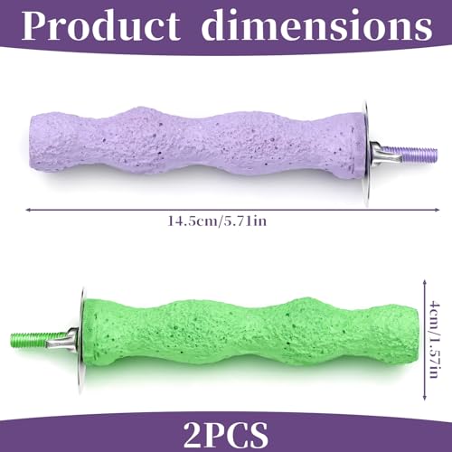 Bird Beak Grinding Stone, 2 Pcs Parrot Resin Beak Grinder Stones Anti-Slip Parakeet Nail Trimming Stick Platform Foot Claws Trimmer for Parrot Cage Accessories