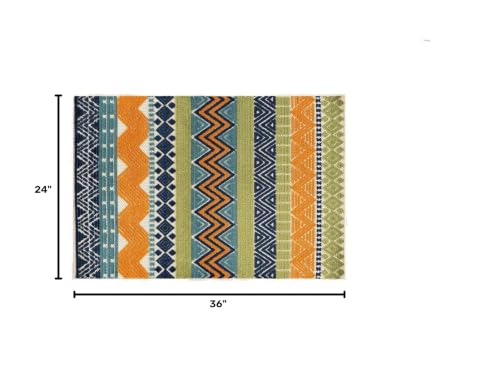Rugshop Marbella Indoor/Outdoor Boho Accent Area Rug Multi 2' x 3' | Rectangular, Size 2' x 3', Patio, Deck, Porch, Balcony, Backyard, Garden, Poolside, Sunroom, Outdoor Living, Weatherproof - color: Multi Color, size: 2' x 3' (Rectangular)