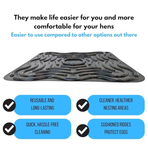 Reusable Silicone Chicken Nesting Box Pads 12x12 in – Washable Coop Liners, Cushioned Anti-Roll Egg Mats, Easy Clean, Cut-to-Fit, Long-Lasting 6-Pack - size: 6 Pack