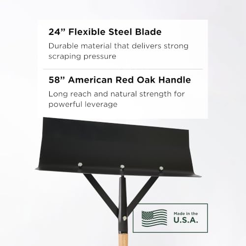 Scenic Road 24" Steel Blade Metal Floor Scraper 58" Handle USA (SR24SPRNG) - size: 24-inch Spring Steel