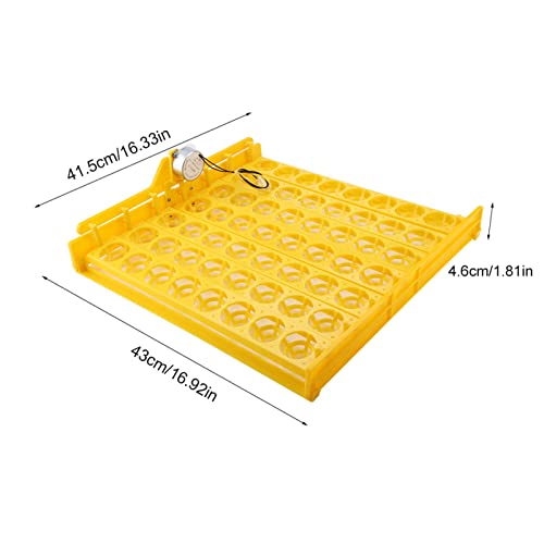 56 Egg Incubator, Automatic and Adjustable Egg Turning, Incubator for Chicken Eggs, for Hatching Poultry Chicken Duck Bird Quail (16.92x16.33x1.81 in Yellow 110V)