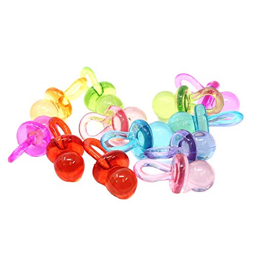 Bonka Bird Toys 1694 pk12 Colorful Acrylic Pacifier Parrot Budgie Lovebirds Cockatiel Foot Beak - size: Pack of 12