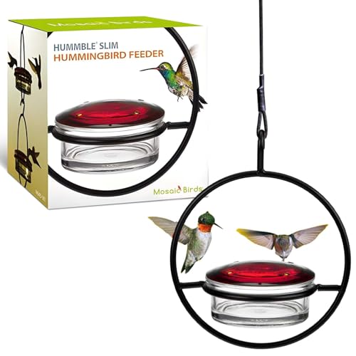 Mosaic Birds Hummble Slim Hummingbird Feeder, M045-301, 3.4 Ounce Capacity, Clear, 1 Piece