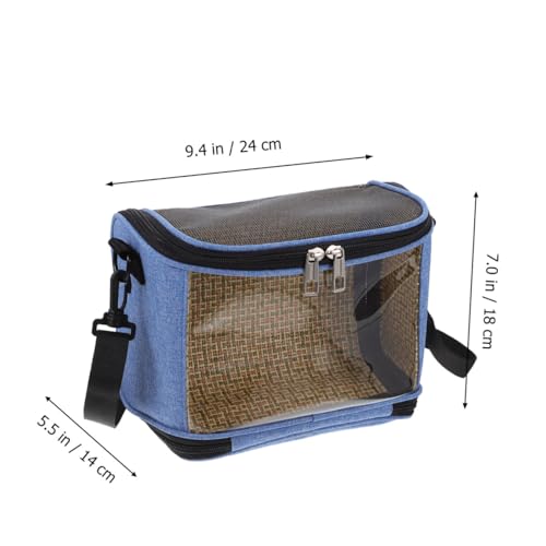 VANZACK Transparent Parrot Carrier Cross Body Pouch Portable Outdoor Bird Cage with Zippered Closure and Adjustable Shoulder Strap for Travel Camping Hiking