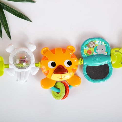 Bright Starts Take Along Musical Carrier Baby Activity Toy Bar, Hanging Car Seat Toy, 4 Fun Melodies, Fine Motor Skill Development Ages Newborn +, Multi-Color - color: Take Along