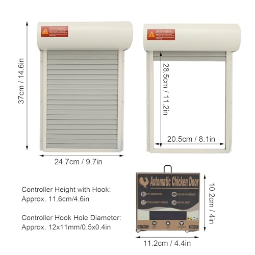 Chicken Coop Door Timing Mode Manual Mode Rugged LED Display Controller Auto Chicken House Door for Ducks Geese (US Plug) - color: White