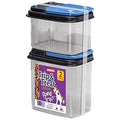 Buddeez Trip and Treat - Pet Food Storage with Flip Lid - Stackable BPA Free Treat Containers - Travel Food Dispenser for Pets - 1QT and 0.6QT