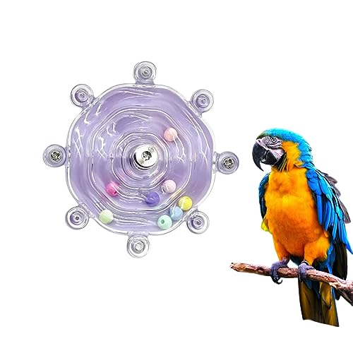 MANON ROSA Bird Toys for Parrots - Spinning Wheel Chew Toy with Rotating Plastic Spinner, Enrichment Puzzle Cage Activity for Parakeets, Conures & Cockatiels - color: 01 Purple
