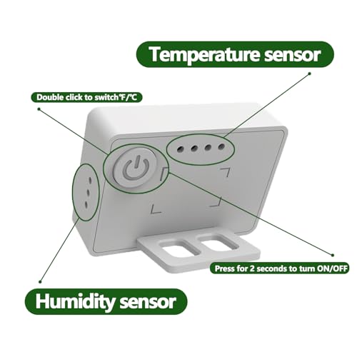Reptile Thermometer Hygrometer with Climate Comfort Indicator, Fast Accurate LCD Digital Temperature & Humidity Monitor for Terrarium, Bearded Dragon, Gecko, Snake Tank - size: KD40-White