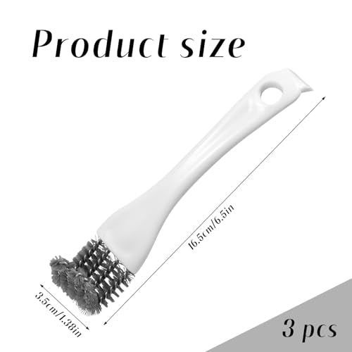 3pcs Bird Cage Brush Cleaner, Stainless Steel Bird Cleaning Brush Durable Droppings Removal Tool for Pet Parrot Fowl Cage Cleaning Accessory