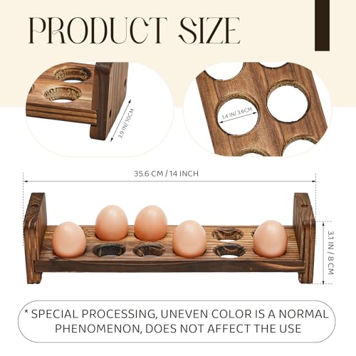 Wooden Egg Holder for Countertop 3 Layer Rack for 36 Eggs Stackable Storage Tray Organizer Rustic Home Kitchen & Country Decor Uneven Color Crafts, Need to Assemble