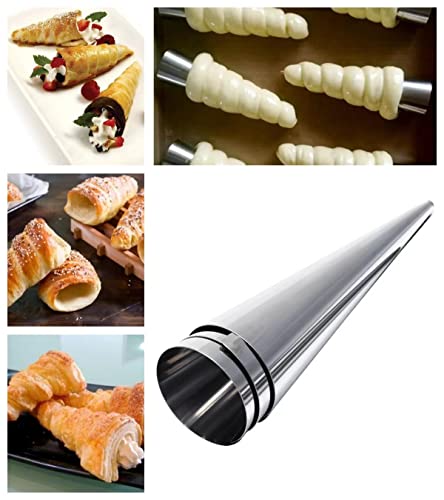 10 Pack Large Cream Horn Forms 5-inch, Non-stick Horns Pastry Mould Croissant Baking Forms for Baking Croissants Bead, Chocolate Croissant, Brioche Rolls, Ice Cream Cone Party Dessert - color: 10 pcs large cream horn moulds