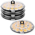 HANSGO Deviled Egg Containers with Lid, 3 PCS Deviled Egg Platter Carrier | Deviled Egg Trays with 66 Slots for Party, Home Kitchen, Easter, Thanksgiving and Other Festival, Black - color: 3pcs Black