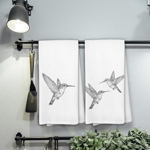 Vintage Hummingbird Decor Gifts Hand Towels for Home, Sketch Hummingbird Birds Decorative Hand Towels for Bathroom Kitchen，Hummingbirds Humming Bird Gifts for Women - color: Color-17