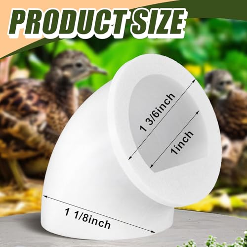 Teenyyou 20 Pack Quail Feeders No Waste Chicken Feeder Port DIY Chick Feed Saver Quail Supplies for Coturnix Small Poultry Farm Bucket Bin Container (1 Inch,White) - color: White, size: 1 Inch