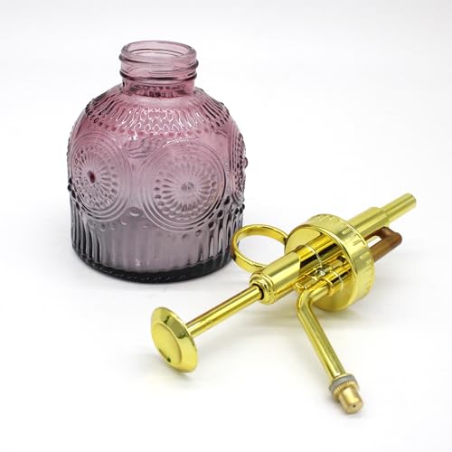 Glass Plant Mister Spray Bottle, 230ML Vintage Plant Spritzer, Succulent Watering Bottle Glass with Top Pump, Small Plants Sprayer Watering Can for Indoor Outdoor House(Red Gray) - color: Red Gray
