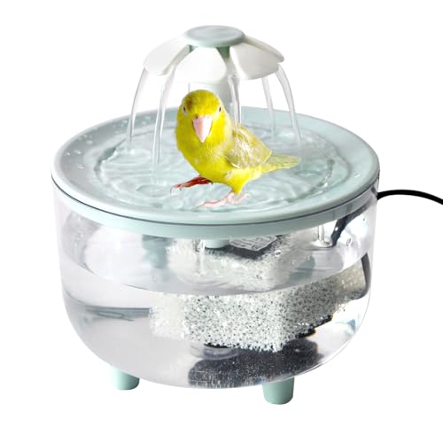 Automatic Bath for Birds,Parrot Bathtub with Petal Fountain Circulating Filter Cage Bird Bath Shower Cockatiel Bird Bath for Indoor Parakeets Budgie Cockatiels Small Feathered Pet