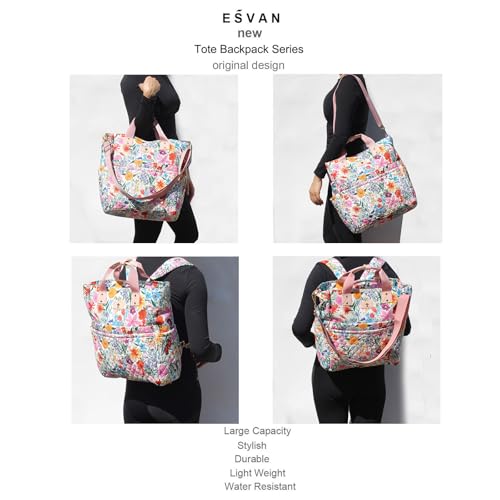 Diaper Tote Bag Totepack Backpack Crossbody Bag 3 in 1 for Women Laptop Backpack Multifunctional with Insulated Pockets - color: A Pink