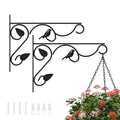 PROWORX 2 Pack 12 Inch Plant Hangers Outdoor Bracket, Bird Design Indoor Wall Mount Metal Heavy Duty Rust-Resistant Bird Feeder Plant Hooks for Hanging Planters, Flower Baskets - size: 12 Inch-Bird-2 Pcs