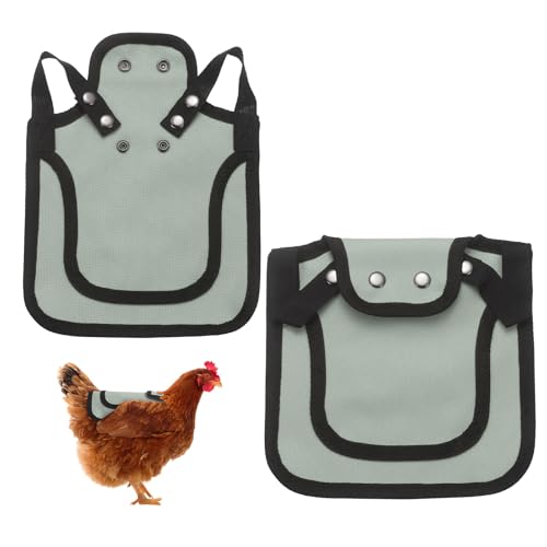 M METERXITY 4-Pack Chicken Saddle for Hens, 9.8 Inch Canvas Chicken Apron Back Protector with Adjustable Strap for Protecting Bird Back Feathers, Poultry Saver [Gray] - color: Gray