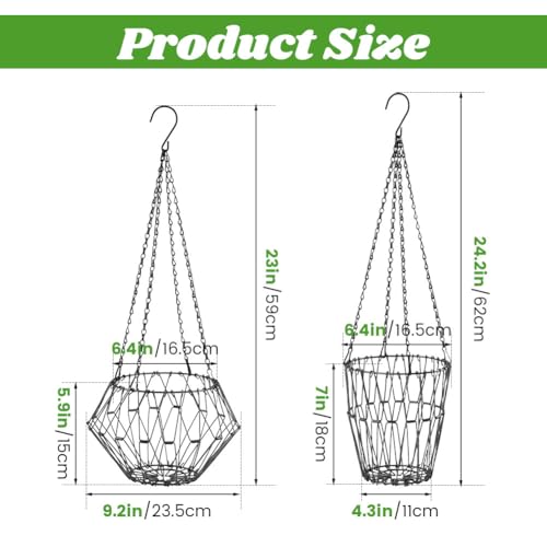 Hanging Chicken Feeder, 9.2 inches Large Poultry Vegetable Fruits Feeder Basket with 4Pcs Hanging Stainless Chain, Veggie Treat Ball for Chicken,Hens,Duck,Rabbit Coop(Size:2pcs) - size: 2pcs