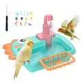 Automatic Bird Shower & Parrot Bath Fountain – Cage Mountable Parrot Shower Box for Cockatiels, Budgies, Conures & Lovebirds - color: Green