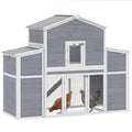 PawHut 66.5" Large Chicken Coop with Waterproof Roof, Ramp for 2-4 Hens | Wooden Chicken House, 2 Nesting Boxes, Sliding Tray, Outdoor Hen House Poultry Cage, Farm, Backyard