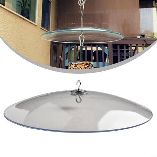 Clear Plastic Squirrel Baffle Weather Guard for Hanging or Pole-Mounted Wild Bird Feeders, for Heavy-Duty Outdoor Accessory