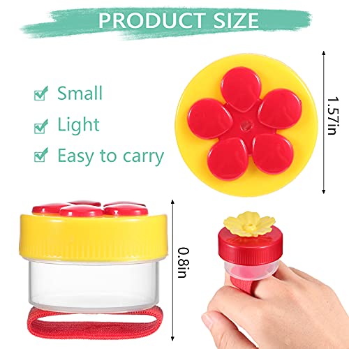 Zopeal 4 Pieces Hummingbird Hand Feeder Adjustable,Ring Style | Wrist Strap for Hands-free Feeding, Flower Perch with Ring-style Port, Clear Container for Outdoor Hummingbird Watching - color: Ring Style